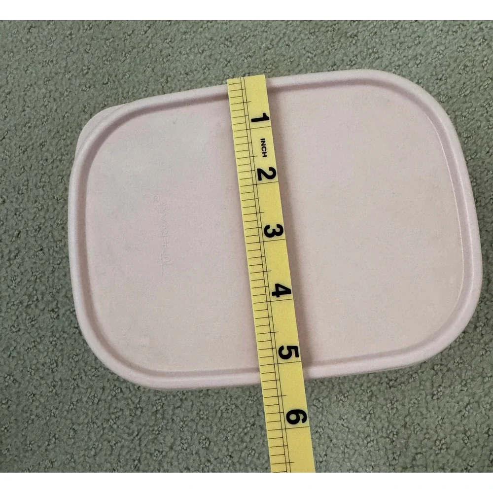 TUPPERWARE Vtg 1980's 5 Piece Set Pink Frosted Clear Pantry Storage Containers